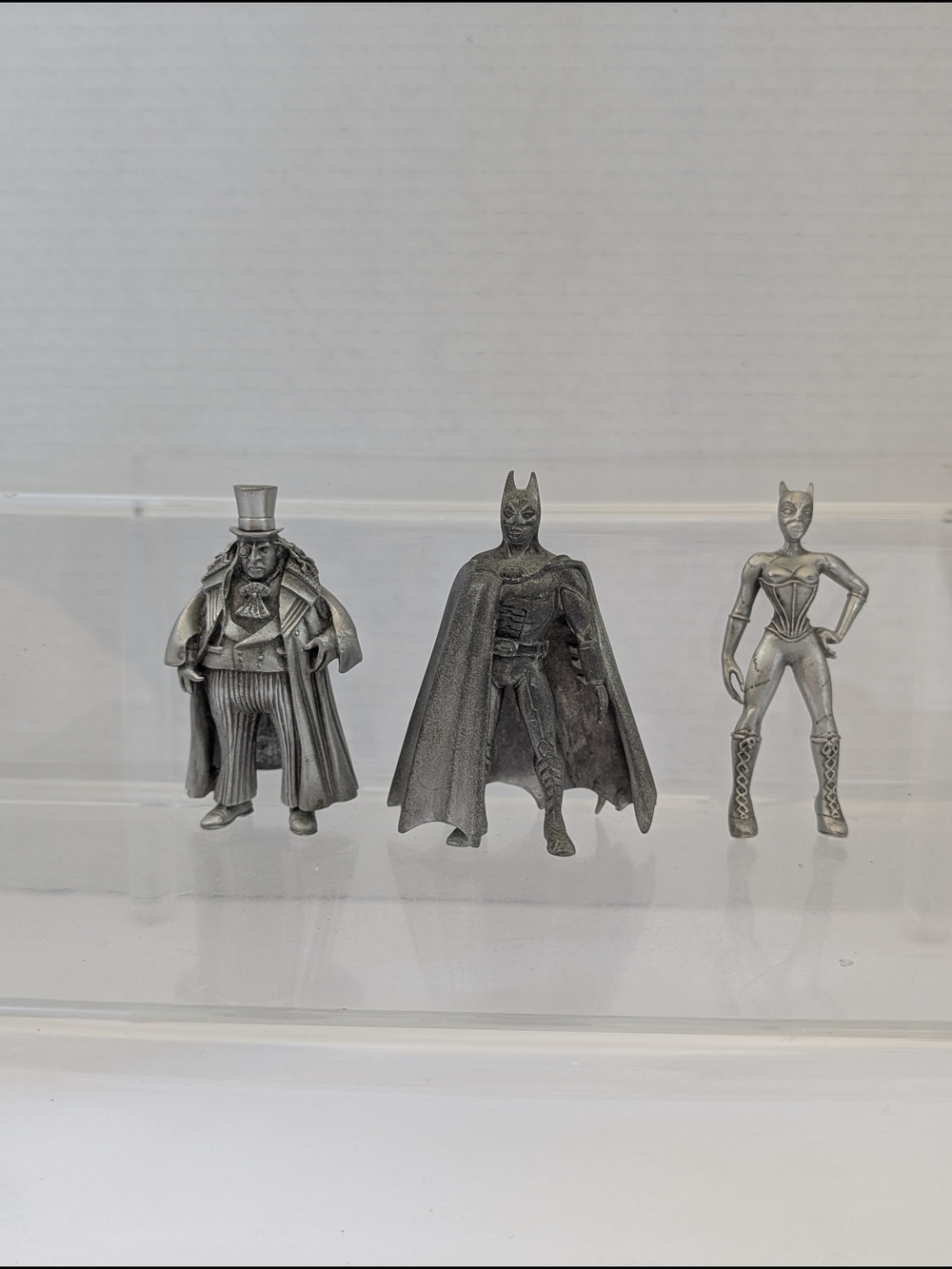 Metal Batman, Penguin & Catwoman Mini Figures - Silver